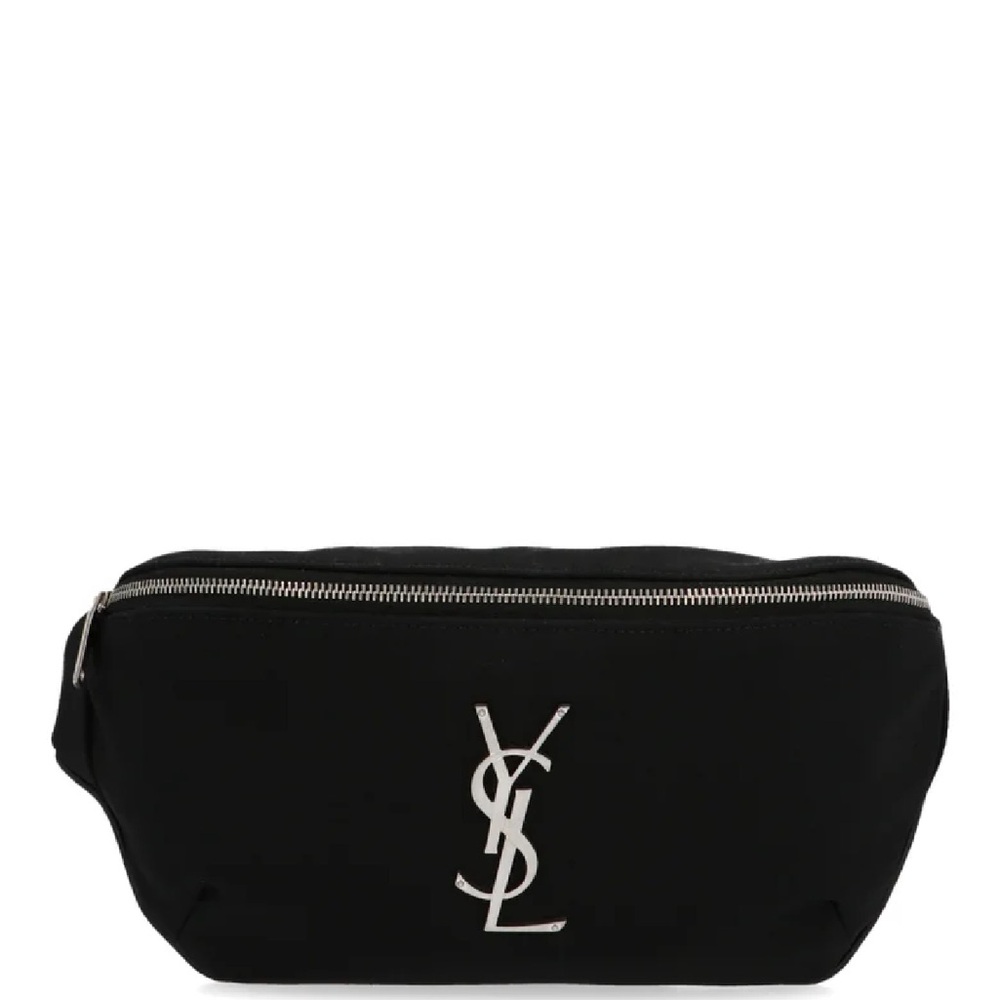 Yves Saint Laurent Black and Silver Belt Bag